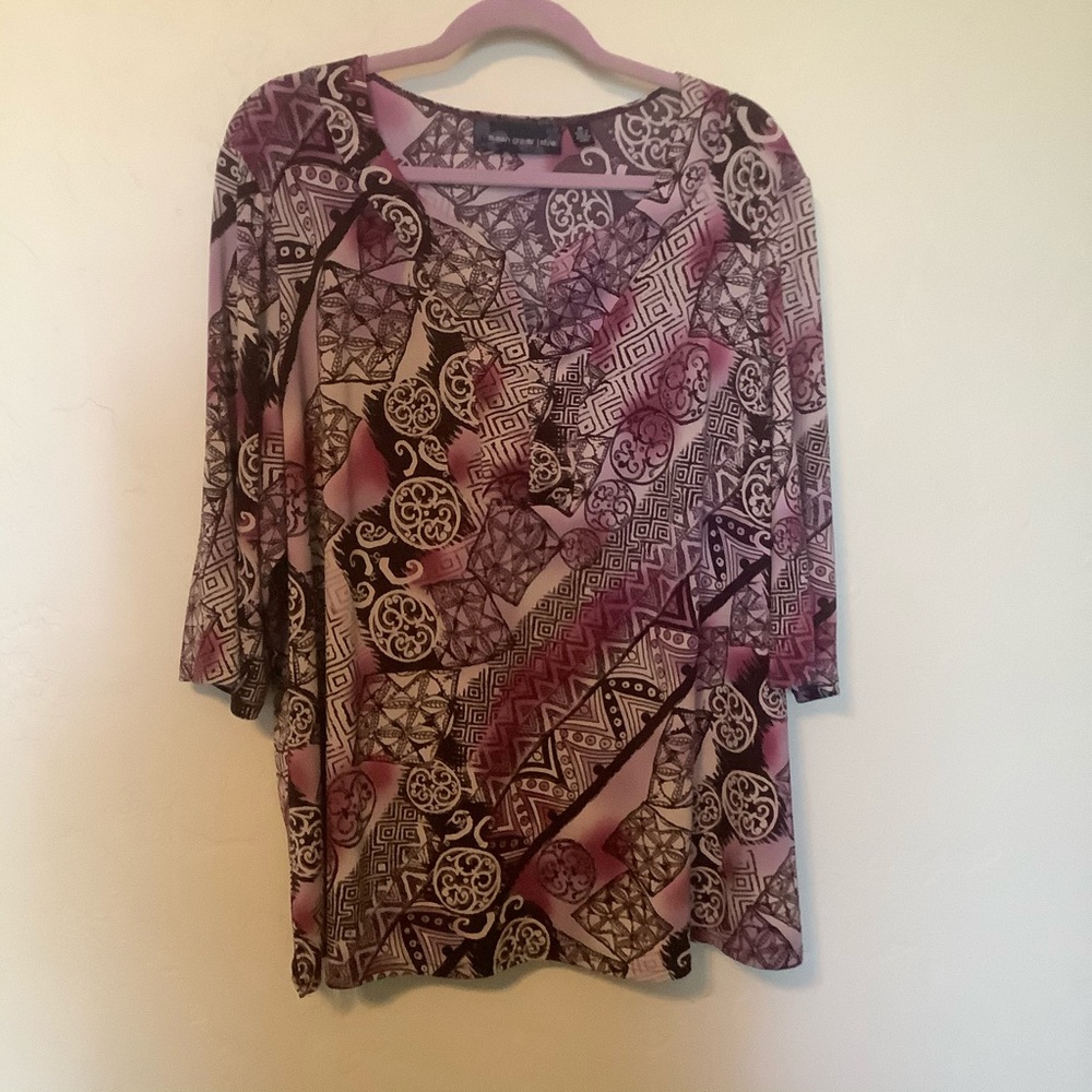 SUSAN GRAVER Multi-Color Liquid Knit Top